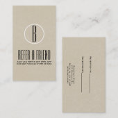 Kraft Brown素朴が友ミニマル人紹介を参照 紹介カード (正面/裏面)