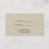 Kraft Brown素朴が友ミニマル人紹介を参照 紹介カード (裏面)