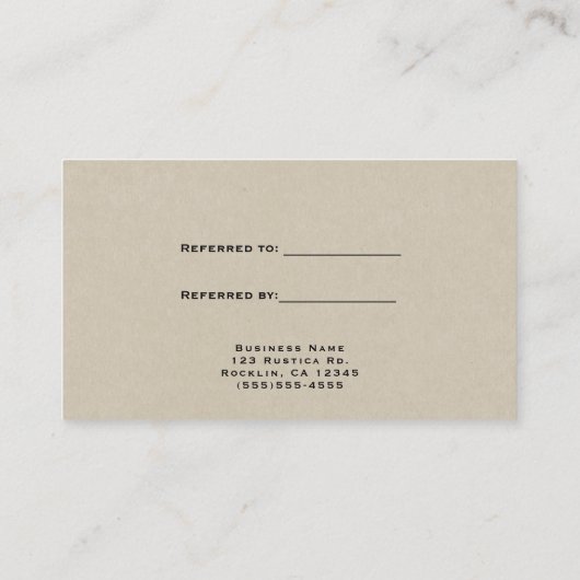 Kraft Brown素朴が友ミニマル人紹介を参照 紹介カード (裏面)