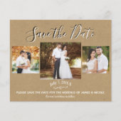 Kraft Buffalo素朴 Plaid写真Save the Date (正面)