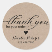 Kraft Businessのご注文に素朴感謝 ラウンドシール (正面)