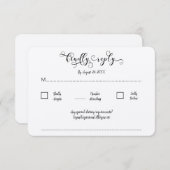 Kraft Calligrapy Script Traditional Wedding RSVP エンクロージャーカード (正面/裏面)