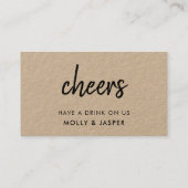 Kraft Cheers | 田舎風の結婚式ドリンクバウチャーカード 割引カード (裏面)