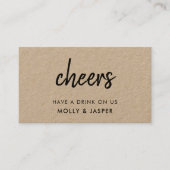 Kraft Cheers | 田舎風の結婚式ドリンクバウチャーカード 割引カード (正面)