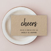 Kraft Cheers | 田舎風の結婚式ドリンクバウチャーカード 割引カード