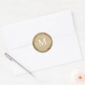 Kraft Christmas Wreath Monogram Seal ラウンドシール (封筒)