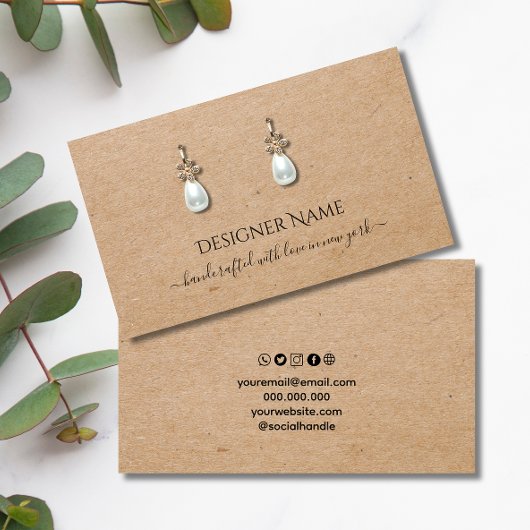 Kraft Classic and Chic Jewelry Display Card 名刺