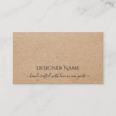 Kraft Classic and Chic Jewelry Display Card 名刺 (正面)