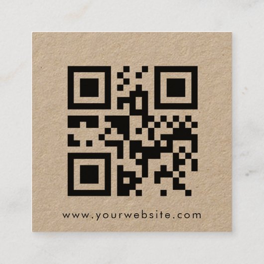 Kraft Connect with Usハート2ソーシャルメディアQRコード スクエア名刺 (裏面)