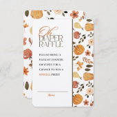 Kraft Fall Theme Baby Shower Diaper Raffle 招待状 (正面/裏面)