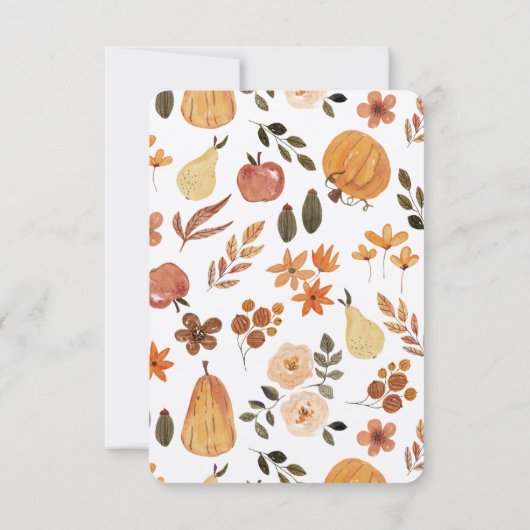 Kraft Fall Theme Baby Shower Diaper Raffle 招待状 (裏面)