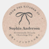 Kraft From the Kitchen of Coquette Bow Ribbon ラウンドシール (正面)