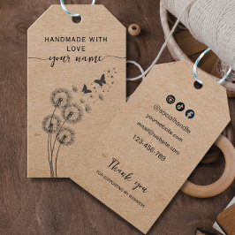Kraft Handmade with love| ソーシャルメディアへの感謝 ギフトタグ