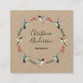 Kraft Hummingbird Wreath スクエア名刺 (正面)