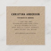 Kraft Hummingbird Wreath スクエア名刺 (裏面)