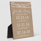 Kraft Lights Our Love Storyタイムライ結婚ンの装飾 フォトプラーク (側面)