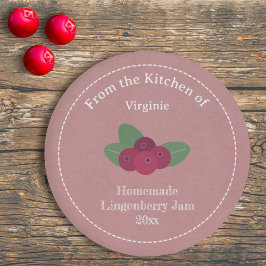 Kraft & Lingonberry Jam素朴ラベルシール ラウンドシール