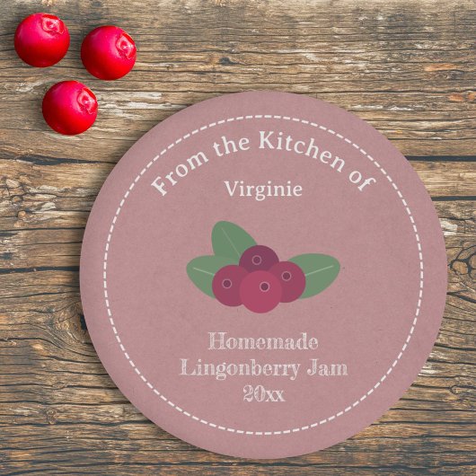 Kraft & Lingonberry Jam素朴ラベルシール ラウンドシール