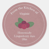 Kraft & Lingonberry Jam素朴ラベルシール ラウンドシール (正面)