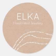 Kraft Lookデザイナーステッカーに白