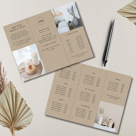 Kraft Lookロゴ自然ビジネス3折パンフレット