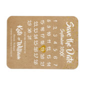 Kraft Love素朴ハートカレンダー日付を保存 マグネット (横)