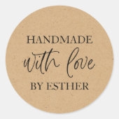 Kraft Made with Love ラウンドシール (正面)