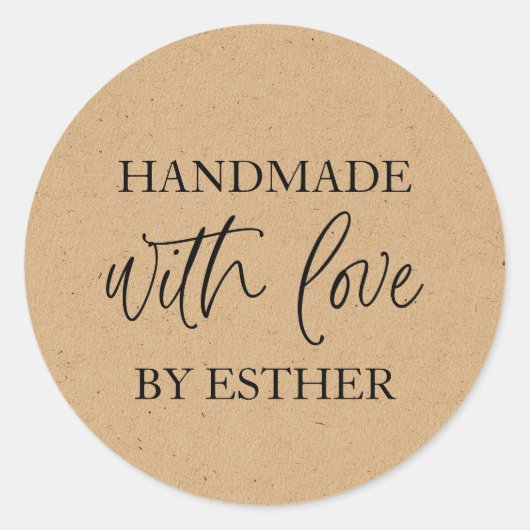 Kraft Made with Love ラウンドシール (正面)