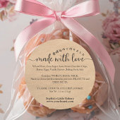 Kraft Made with Love Script Ingredient Bakery ラウンドシール
