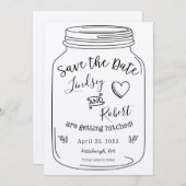 Kraft Mason 素朴 Jar日付を保存 招待状 (正面/裏面)