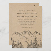 Kraft Mountains & Pinesの結婚写真 招待状 (正面/裏面)