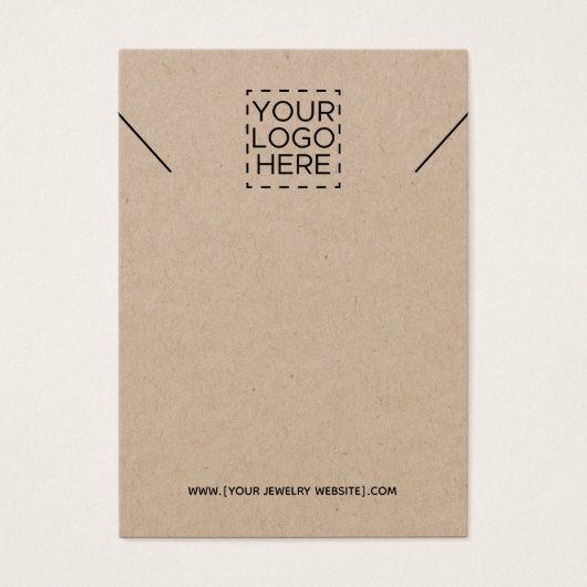 Kraft Necklaceロゴの追加ジュエリー表示カード (正面)