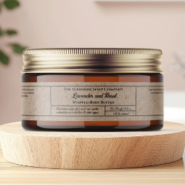 Kraft paper body butter cosmetics jar 1" x 7.25" ラップアラウンドラベル