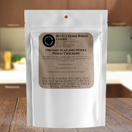 Kraft Paper Cottage Food Product Label with Logo スクエアシール