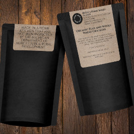 Kraft Paper Cottage Food Product Label with logo ラベル