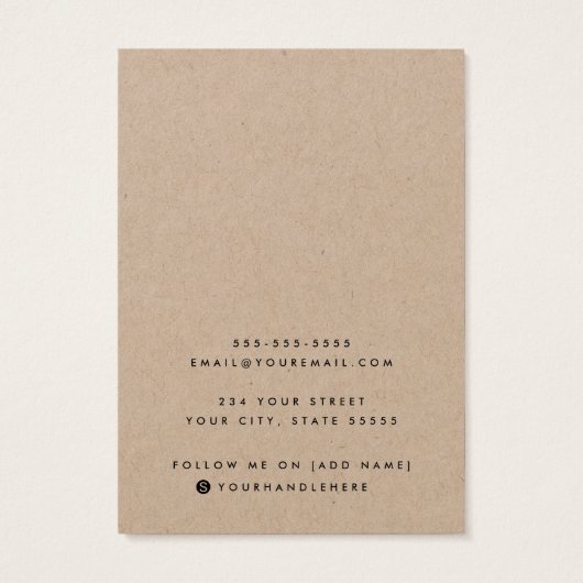 Kraft paper custom logo earring display card (裏面)