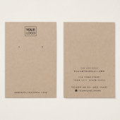Kraft paper custom logo earring display card (正面&裏面)