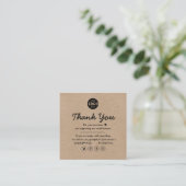 Kraft paper custom logo thank you for business  スクエア名刺 (スタンド正面)