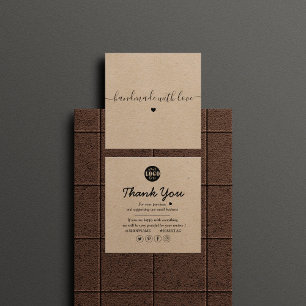 Kraft paper custom logo thank you for business スクエア名刺