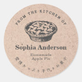Kraft Paper From the Kitchen of Homemade Pie ラウンドシール (正面)