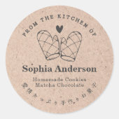 Kraft Paper From the Kitchen of Oven Mitt Baking ラウンドシール (正面)