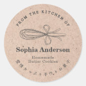 Kraft Paper From the Kitchen of Whisk Baked Goods ラウンドシール (正面)