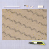 Kraft Paper Music Dots Gold Stars Tissue Paper 薄葉紙 (クラフト)