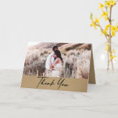 Kraft Photo モダン結婚s Thank You カード (黄色い花)