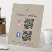 Kraft QrコードスクエアロゴFacebook Instagram 台座サイン (インサイチュ)