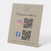 Kraft QrコードスクエアロゴFacebook Instagram 台座サイン (正面)