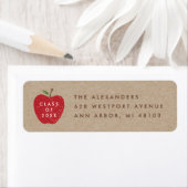Kraft Red Apple Preschool Graduation Address Label ラベル (インサイチュ)
