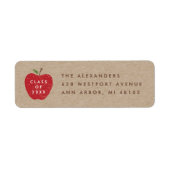 Kraft Red Apple Preschool Graduation Address Label ラベル (正面)
