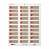 Kraft Red Apple Preschool Graduation Address Label ラベル (フルシート)