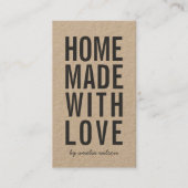 Kraft Rustic Homemade With Love Social Media 名刺 (正面)